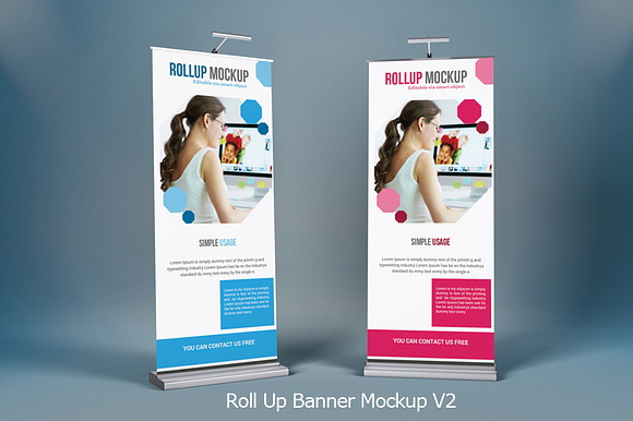 Roll Up Banner Mock-Ups V2 in Mockup Templates - product preview 2