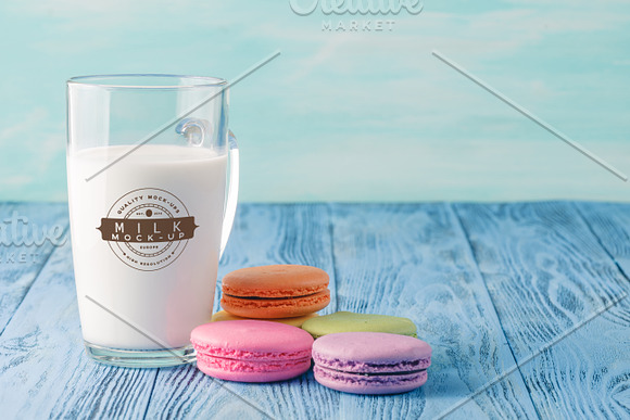 12 PSD Milk Bottle/Glass Mock-up in Product Mockups - product preview 4