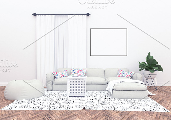 Blank wall mockup - interior mock up in Print Mockups - product preview 2