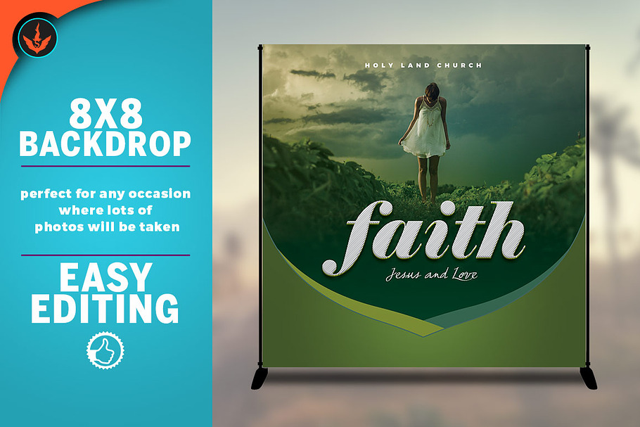 Faith 8x8 Event Backdrop Template
