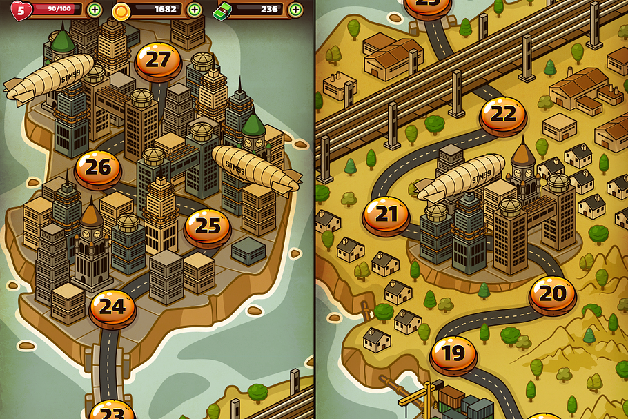 Steampunk Industrial Level Map in Illustrations - product preview 8