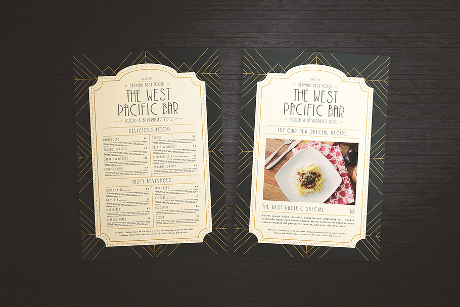 Art Deco Menu in Flyer Templates - product preview 8