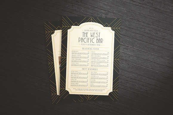 Art Deco Menu in Flyer Templates - product preview 5