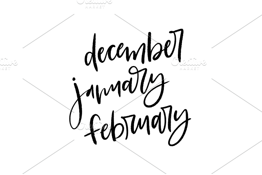 Brush Lettered Months : Dec/Jan/Feb in Illustrations - product preview 8