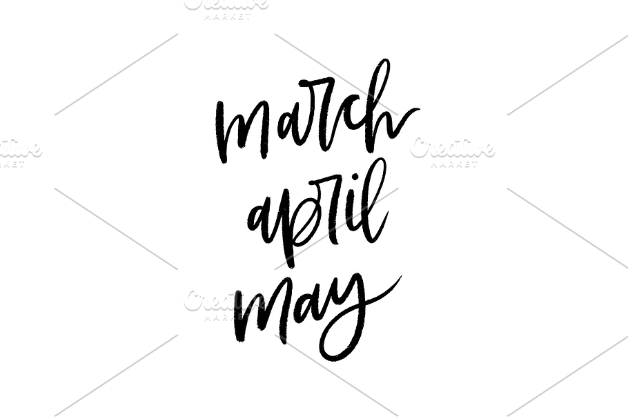 Brush Lettered Months : Mar/Apr/May in Illustrations - product preview 8