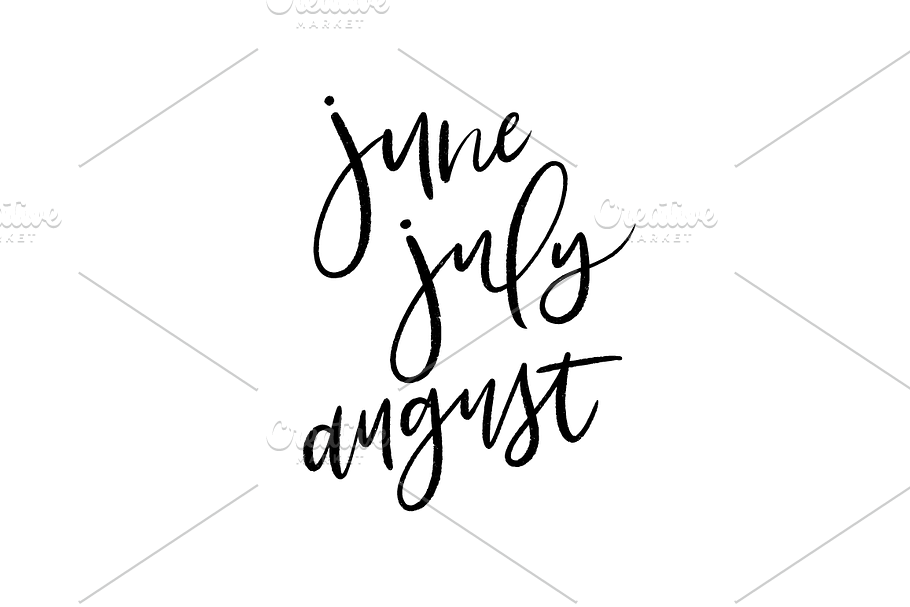 Brush Lettered Months : Jun/Jul/Aug in Illustrations - product preview 8