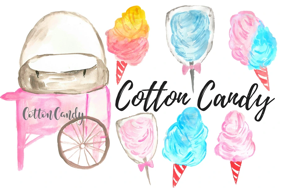 Cotton Candy Carnival Clip Art