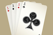 Four aces playing cards suit