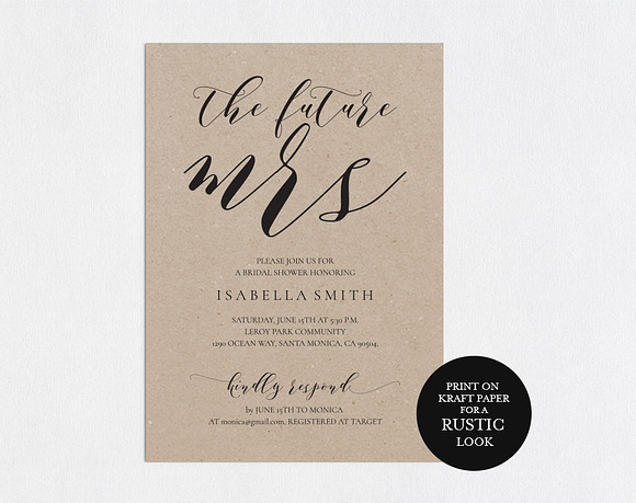 Bridal Shower Invitation SHR308 in Wedding Templates - product preview 1