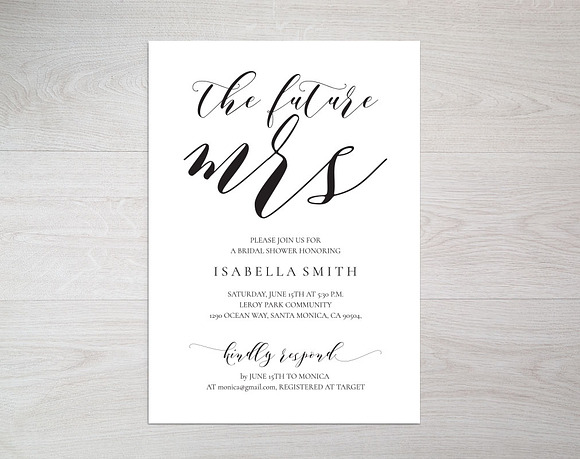 Bridal Shower Invitation SHR308 in Wedding Templates - product preview 2