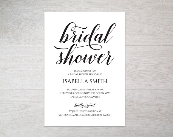 Bridal Shower Invitation SHR309 in Wedding Templates - product preview 2