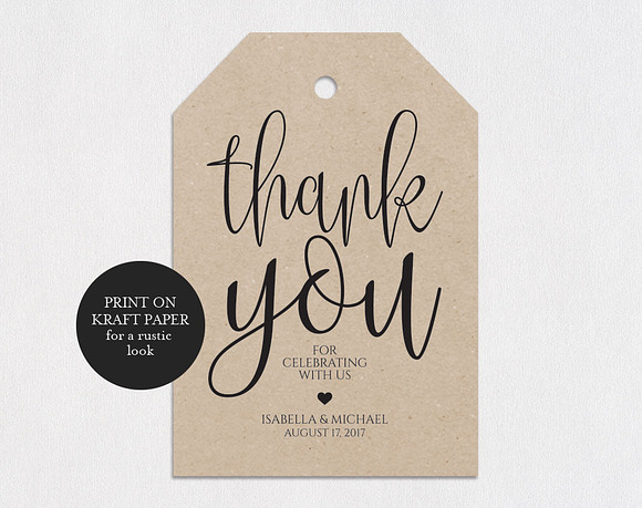 Thank You Tag SHR310 in Wedding Templates - product preview 1