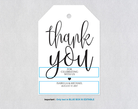 Thank You Tag SHR310 in Wedding Templates - product preview 3
