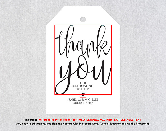 Thank You Tag SHR310 in Wedding Templates - product preview 4