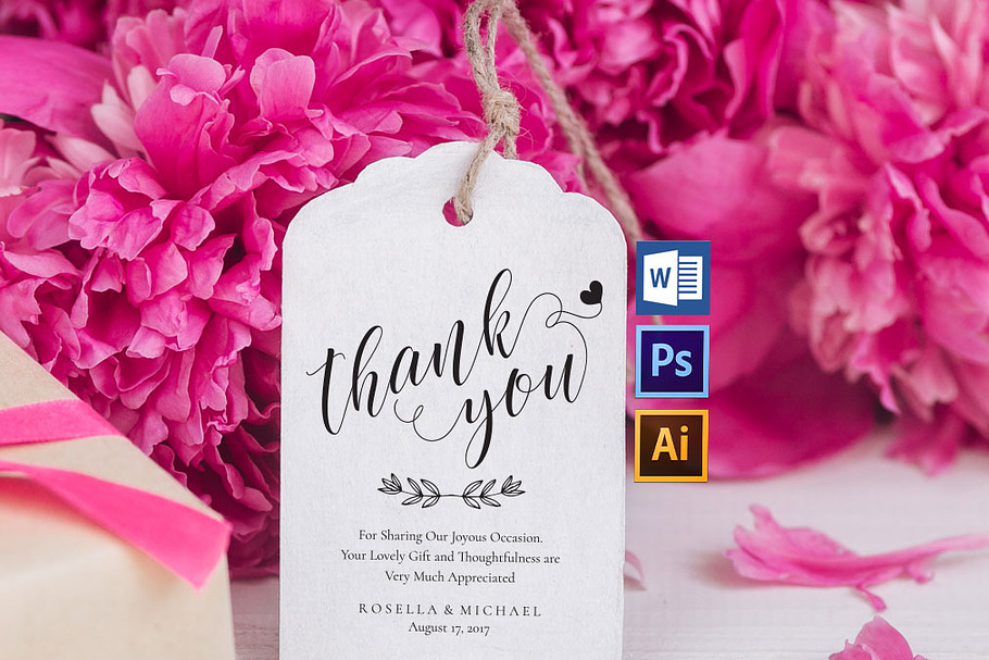 Thank You Tag SHR311 in Wedding Templates - product preview 8