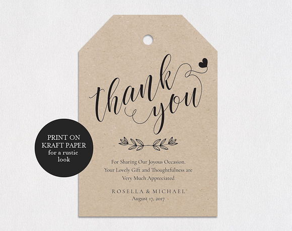 Thank You Tag SHR311 in Wedding Templates - product preview 1