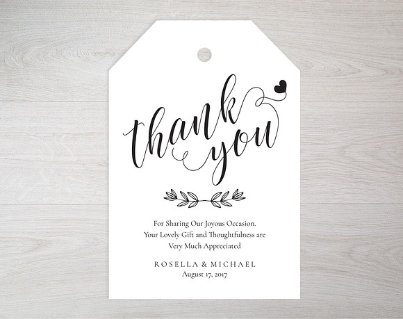 Thank You Tag SHR311 in Wedding Templates - product preview 2