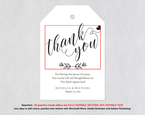 Thank You Tag SHR311 in Wedding Templates - product preview 4
