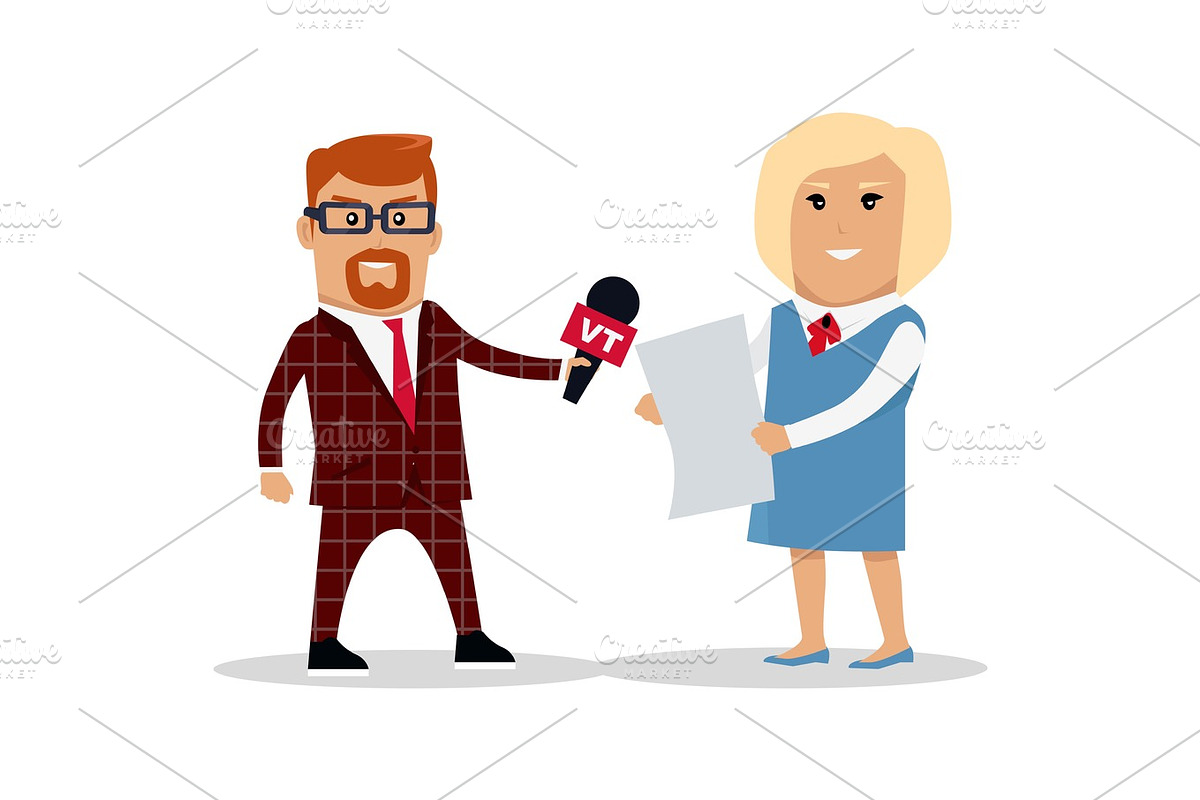 Media Workers Characters Vector Illustration in Illustrations - product preview 8