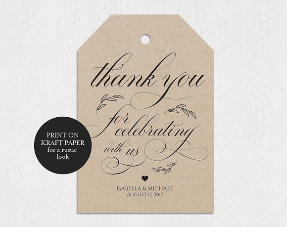 Thank You Tag SHR312 in Wedding Templates - product preview 1