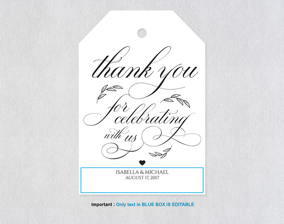 Thank You Tag SHR312 in Wedding Templates - product preview 3