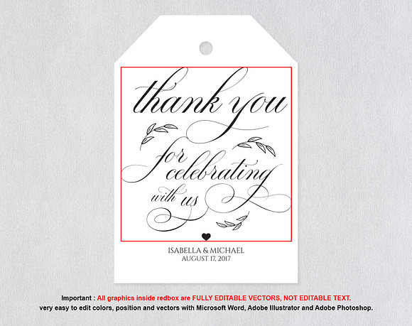 Thank You Tag SHR312 in Wedding Templates - product preview 4