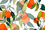tangerines seamless pattern | JPEG