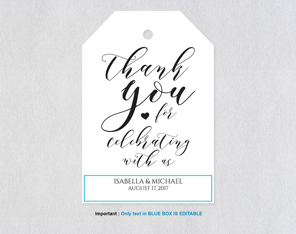 Thank You Tag SHR314 in Wedding Templates - product preview 3