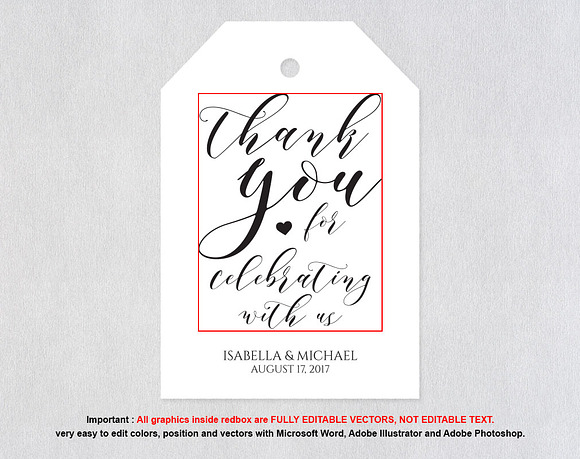 Thank You Tag SHR314 in Wedding Templates - product preview 4