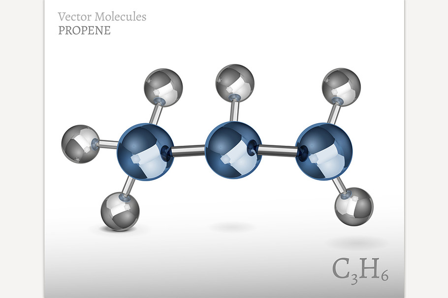 Propene Molecule Image in Illustrations - product preview 8