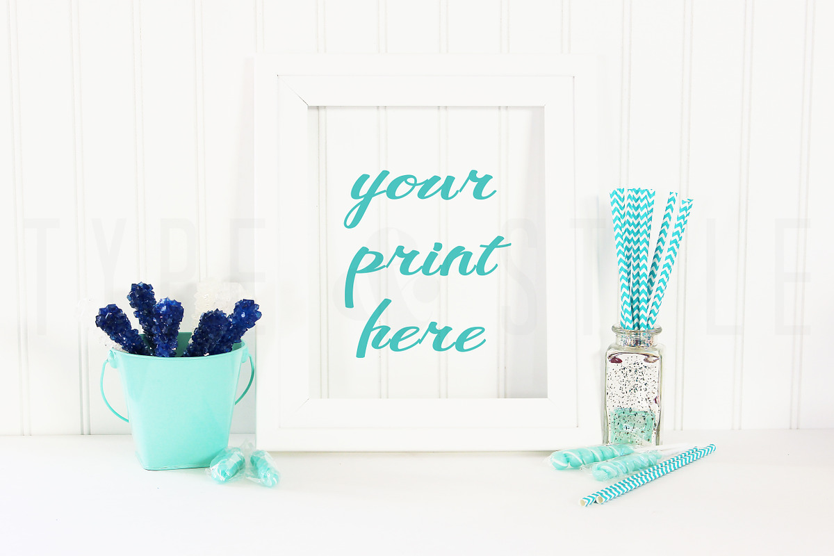 Styled Stock Photo - Blue Candy in Print Mockups - product preview 8