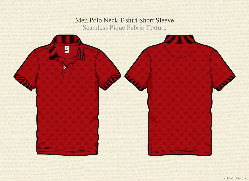 Download Men Polo Neck Shirt Vector Template | Custom-Designed ...