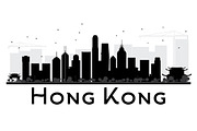 Hong Kong City skyline black