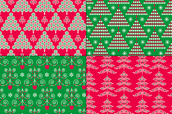 Green & Red Christmas Tree Patterns in Patterns - product preview 1