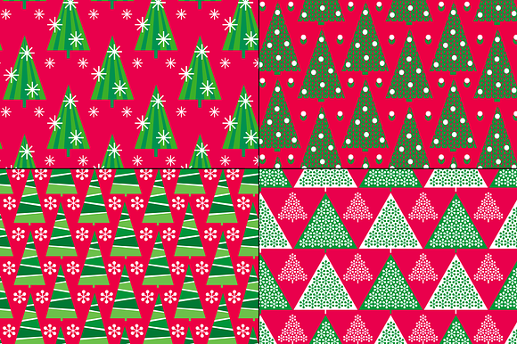 Green & Red Christmas Tree Patterns in Patterns - product preview 2