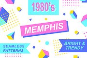1980s Memphis Cool Seamless Patterns