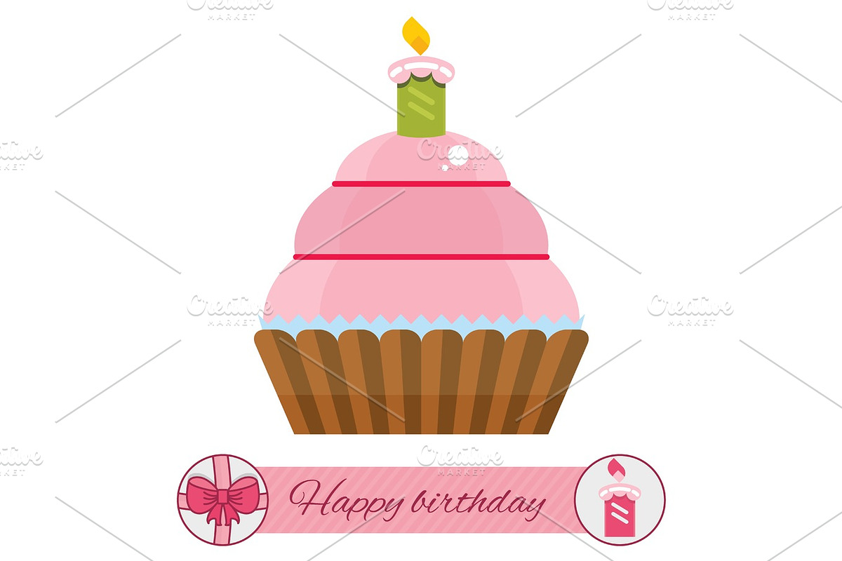 happy birthday cake in Objects - product preview 8