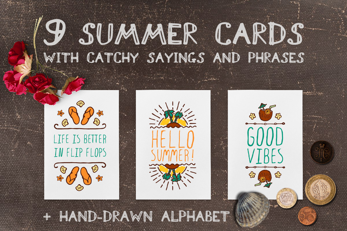 Hand-sketched summer cards in Objects - product preview 8