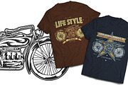 Motorbike T-shirts And Poster Labels