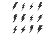 Bolt Lighting Flash Icons Set