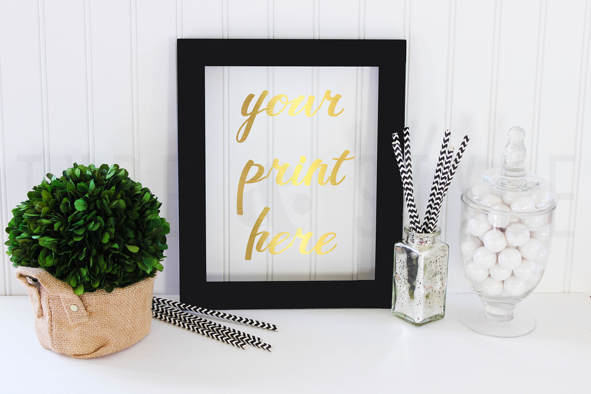 Styled Stock Photo - Black Frame in Print Mockups - product preview 8