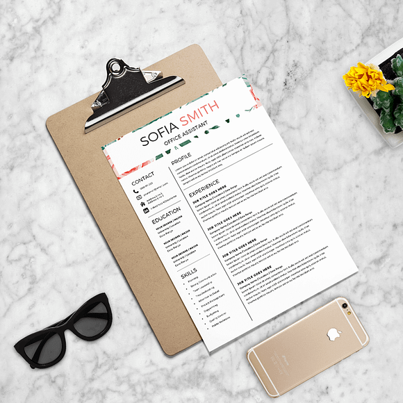 Female Resume Template in Resume Templates - product preview 4