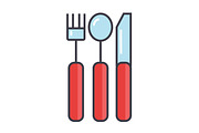 Cutlery concept. Line vector icon. Editable stroke. Flat linear illustration isolated on white background