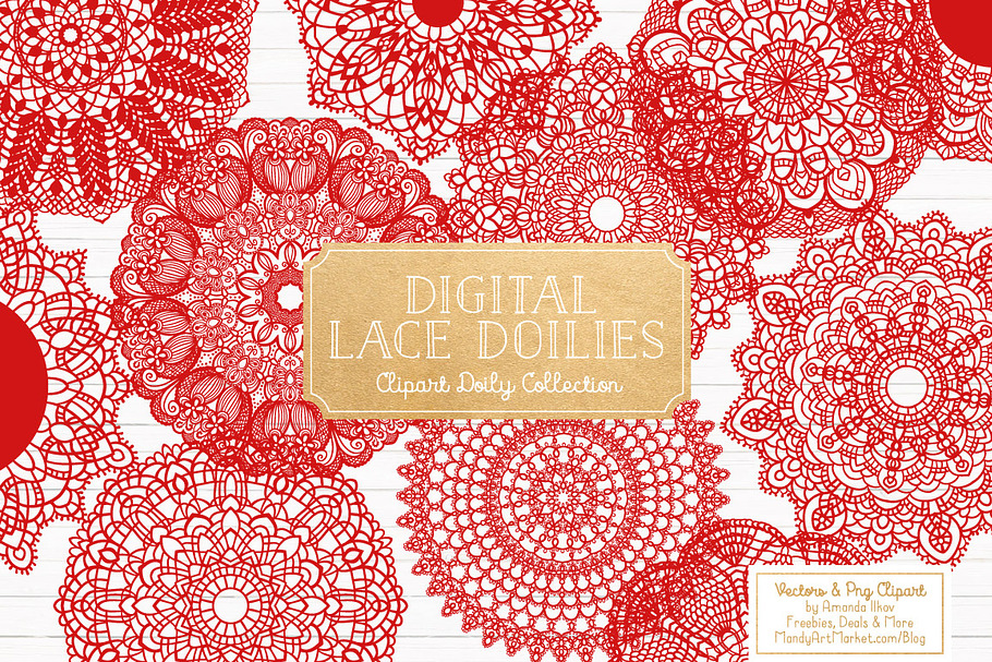 Red Round Lace Doilies
