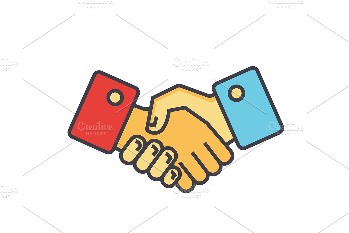 Handshake, partnership concept. Line vector icon. Editable stroke. Flat linear illustration isolated on white background in Illustrations - product preview 8