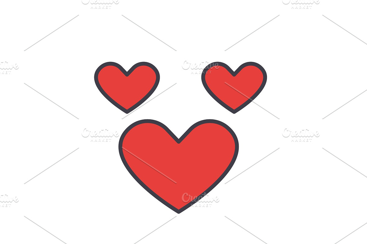 Heart, love concept. Line vector icon. Editable stroke. Flat linear illustration isolated on white background in Illustrations - product preview 8
