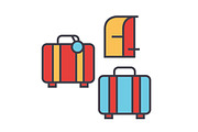 Luggage concept. Line vector icon. Editable stroke. Flat linear illustration isolated on white background