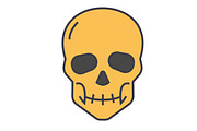 Skull concept. Line vector icon. Editable stroke. Flat linear illustration isolated on white background