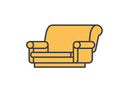 Sofa concept. Line vector icon. Editable stroke. Flat linear illustration isolated on white background
