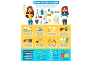Household chores infographic design template